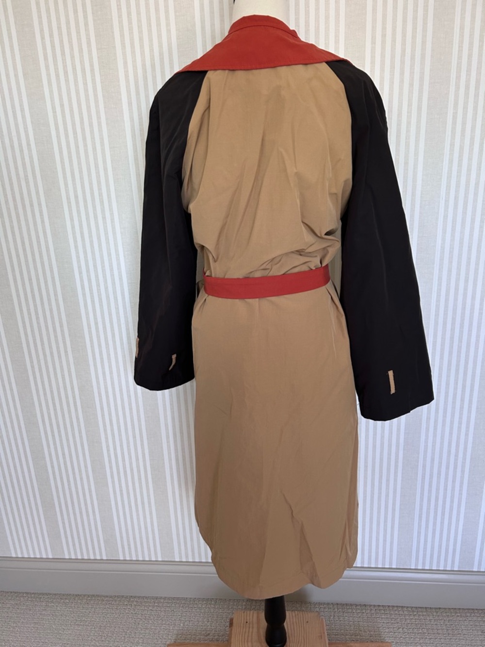 Touchè Colorblock Trench Coat in Camel, Black & Rust Women’s Size 42/US 10 - Picture 10 of 15